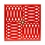 Alfresco Lasso Café Set with 31.5" Sqaure Café Table with Umbrella Hole and 4 Stackable Café Chairs in Candy Red Finish