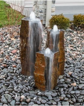 AquaBella Triple Cut-Face Top & Front Basalt Fountain Kit