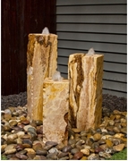 AquaBella Travertine Triple Fountain Kit