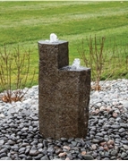 AquaBella Twin Basalt Tower 32" And 24" Fountain Kit