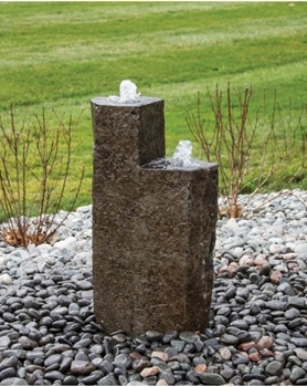 AquaBella Twin Basalt Tower 32" And 24" Fountain Kit