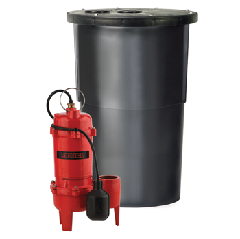 Red Lion Sewage Basin System With Cast Iron Sewage Pump