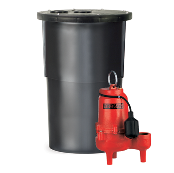 Red Lion Sewage Basin System With Premium Cast Iron Sewage Pump